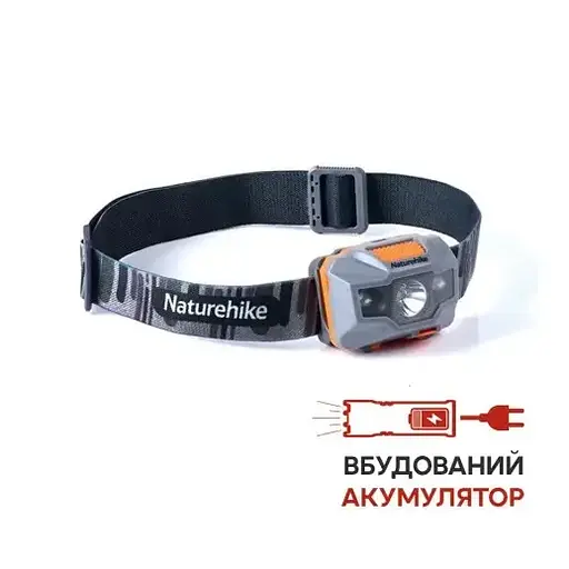 Налобный аккумуляторный фонарь Naturehike TD-02 NH00T002-D Оранжево-серый - фото 2