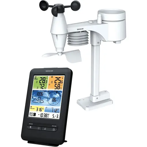 Умная метеостанция Sencor SWS 9898 WIFI черная [134779] - фото 3