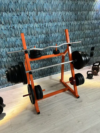 Набор RN Sport штанга 110 кг с гантелями гриф W-образный + перчатки - фото 8