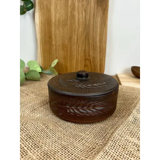 Банка для хранения 0.5 литра керамическая (глиняная) Колосок - фото 3