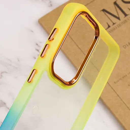 Чехол TPU+PC Fresh sip series для Motorola Moto E13 Бирюзовый / Оранжевый - фото 4