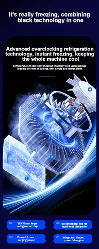 Кулер з екраном активне охолодження для телефону / планшета Memo DL20 шириною до 90,5 мм Black (18508) - фото 4