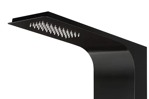 Душова панель Corsan Duo black LED з термостатом A777TBLLED, Чорний матовий - фото 5