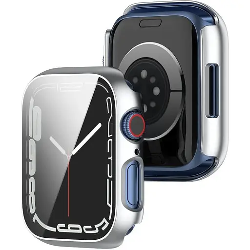 Чохол-накладка DK Пластик Soft-Touch Glass Full Cover для Apple Watch 45mm (silver) - фото 3