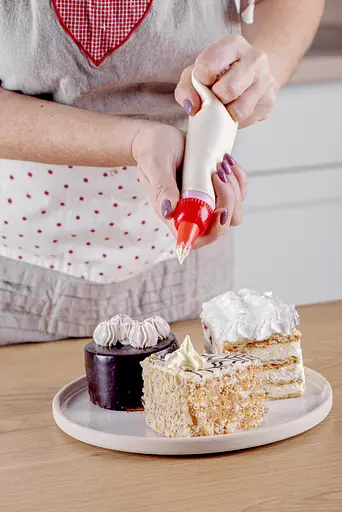 Шприц кулінарний кондитерський (мішок) великий 34х13 см багаторазовий + 13 насадок, Master Class Білий 83906 - фото 4