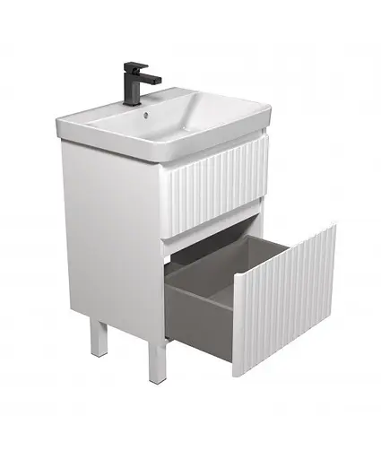 Тумба Мойдодир Fluffy 60-U з умивальником Vivace 60 Білий матовий - фото 4