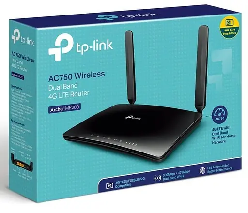 Роутер TP-Link 4G Archer MR200 AC750 Black 802.11ac (ARCHER MR200) - фото 4