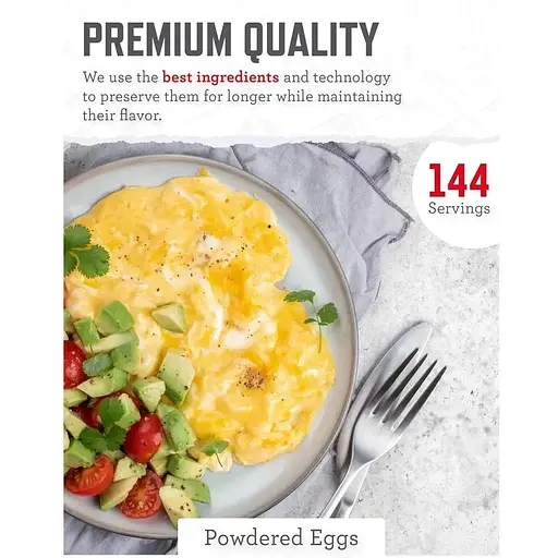 Сублимированные яйца (яичный порошок) длительного хранения Readywise до 10 лет, 144 порции RW05-516 - фото 6