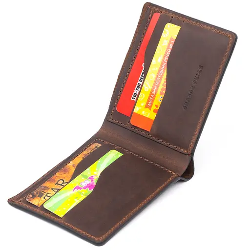 Кожаный портмоне Grande Pelle 12х8х1 см acs0016120 - фото 4