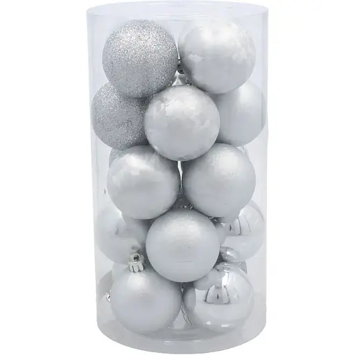 Комплект елочных шариков Chomik пластиковые 5 см серебристые 20 шт. (GIF3801)