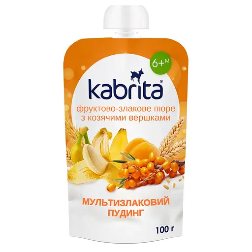 Мультизлаковый пудинг с облепихой Kabrita на козьих сливках для детей с 6 месяцев 100 г