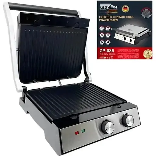 Гриль електричний притискний Zepline 3500W зі знімними пластинами контактний - фото 3