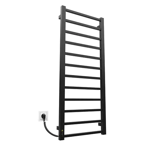 Электрический полотенцесушитель Kosser Лофт 1200x500 EL тайм. черный ДЛФ04EL, Черный матовый, Левое - фото 1