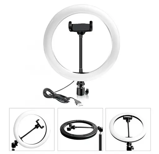 Кольцевая селфи-лампа RGB LED 26 см - фото 5
