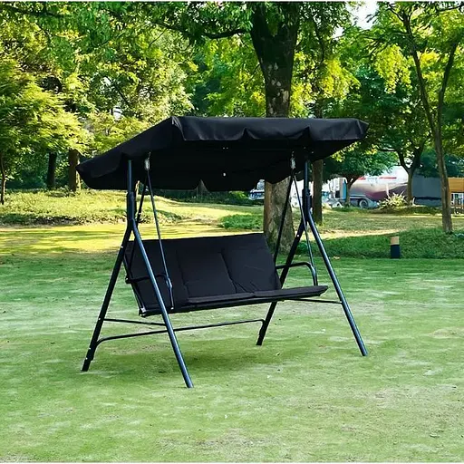 Водонепроникна гойдалка Leobro з подушками на 3 особи Чорна - фото 1