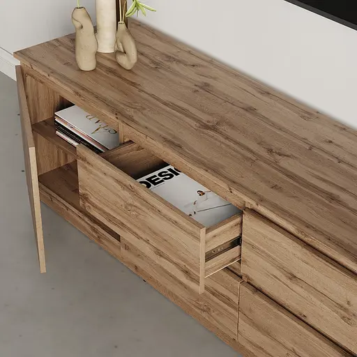 Тумба під телевізор MebelStar Нео 4Ш2Д 200x43x53 см Дуб тахо (MBS-1013) - фото 3