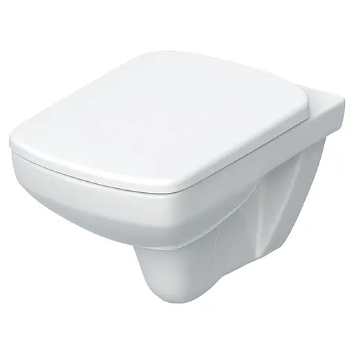 Унитаз подвесной Geberit Selnova Rimfree Square 501.961.00.1 с сидением Soft Close Click2Clean, Белый - фото 1