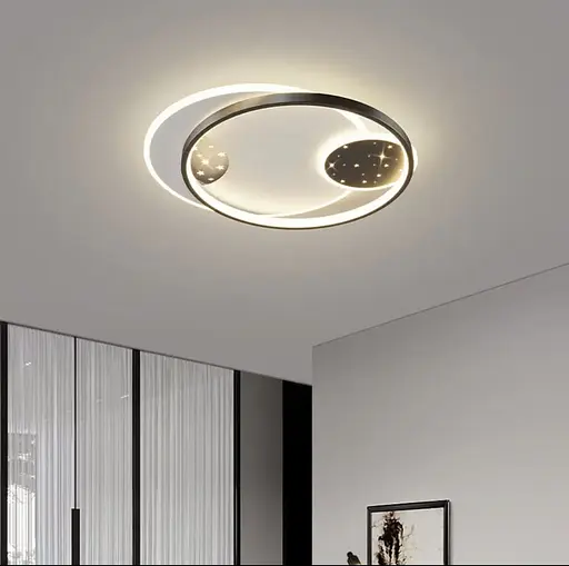 Сучасний стельовий LED-світильник з подвійним кільцем  | Арт. MJ 45-500 | Line F - фото 1