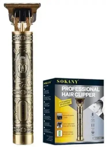 Чоловічий акумуляторний триммер Sokany SK-LF-9981 машинка для стижування волосся 1200 мАг T‑лезо Золото - фото 9