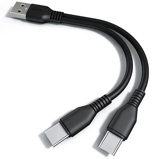 Двойной зарядный кабель USB Type-C с 2-мя разъемами для подключения 2х устройств (100960)
