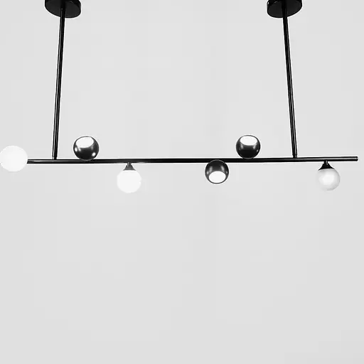 Видовжена підвісна люстра SIMPLE у чорному каркасі 120 см | Line F | Арт. SG33/6 BK - фото 4