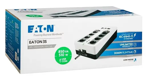 Джерело безперебійного живлення Eaton 850 ВА / 510 Вт / 9 А*ч (3S850D) - фото 3