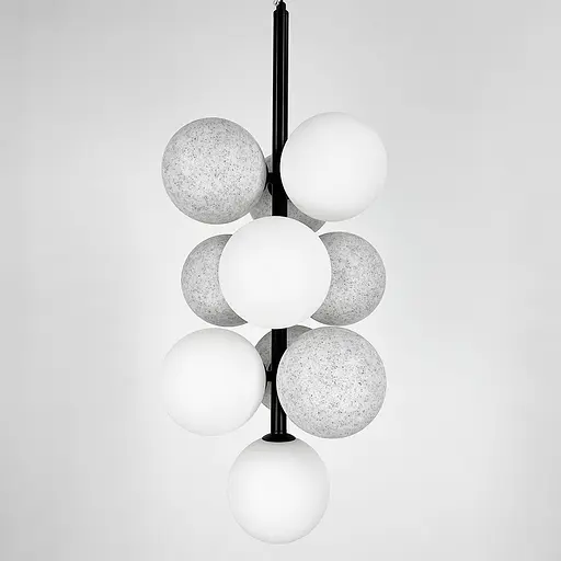 Підвісний світильник на 4 білих та 6 сірих кульок | Арт. 909/10 BK+WT+WT | Line F - фото 5