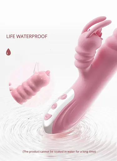 Вібратор-кролик Boss Series Hannah, 25 см (рожевий) - фото 12