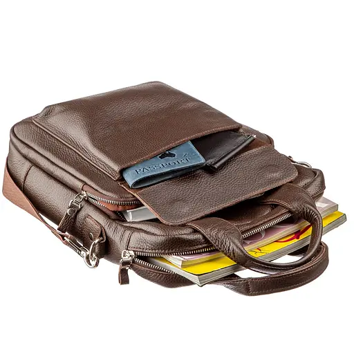 Чоловіча шкіряна сумка SHVIGEL 25х33х7 см sum0012853 - фото 4