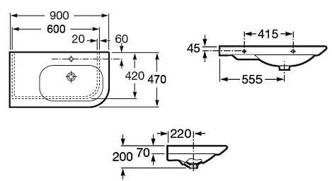 Умивальник Roca Nexo A327649000, Білий - фото 2