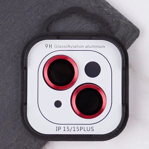 Захисне скло Epik Metal Classic на камеру у упак. для Apple iPhone 15, 6.1/15 Plus 6.7 Червоний/Red - фото 2