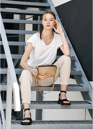 Сумка на пояс бананка Sambag Polo SQS Бежевий 24 х 15 х 4 см (86123026) - фото 4