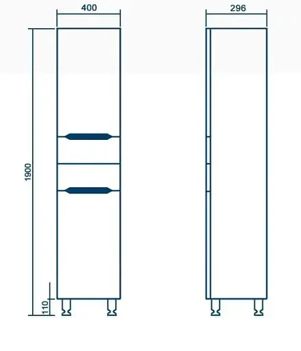 Пенал підлоговий Пік Альба правий для ванної 40 см Білий 30412 - фото 2