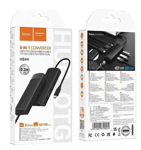 Розгалужувач адаптер перехідник Type-C 8 в 1 Hoco HB44 Easy safe - фото 6