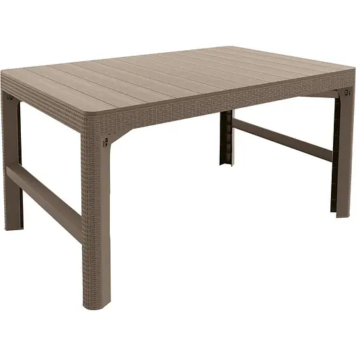 Стол для сада пластиковый Allibert Keter Lyon rattan table бежевый - фото 1