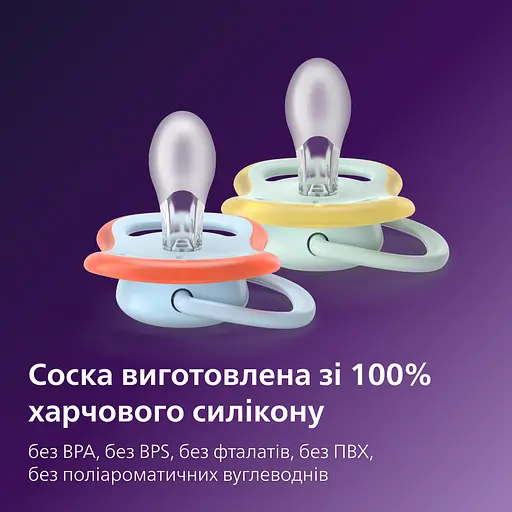 Пустышка Philips Avent Ultra Air 0-6 мес. 2 шт. голубая (SCF087/02) - фото 2