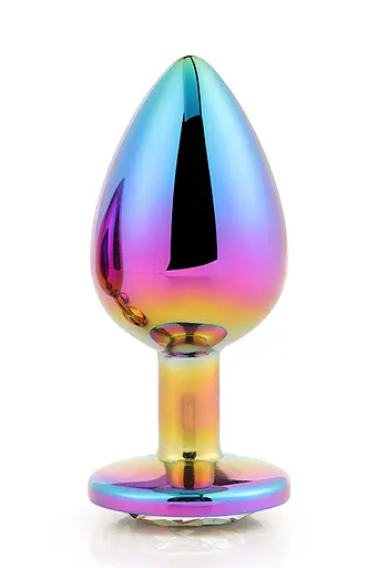 Анальна пробка з кристалом Gleaming Love Multicolour Plug 9.5 см (райдужний) - фото 2