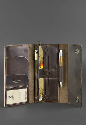 Кожаный клатч-органайзер (Тревел-Кейс) 5.1 темно-коричневый - фото 5