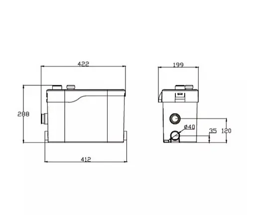 Каналізаційна установка SHIMGE WT 500C 0,5 кВт, Нmax 9 м, Qmax 125 л/хв - фото 3