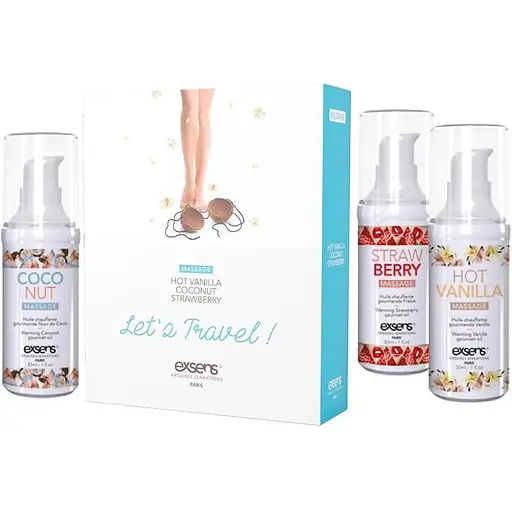Набір розігрівальних масажних олій Exsens Lets Travel, 3х30 мл - фото 2
