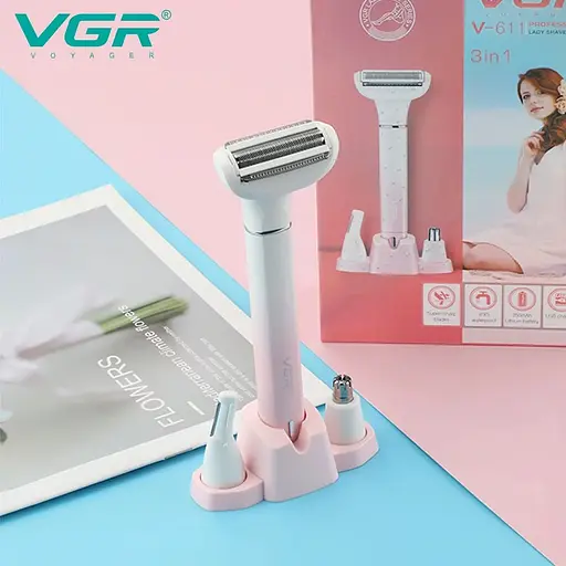 Жіночий тример VGR V-611 з насадками (депілятор, електробритва, тример) - фото 4
