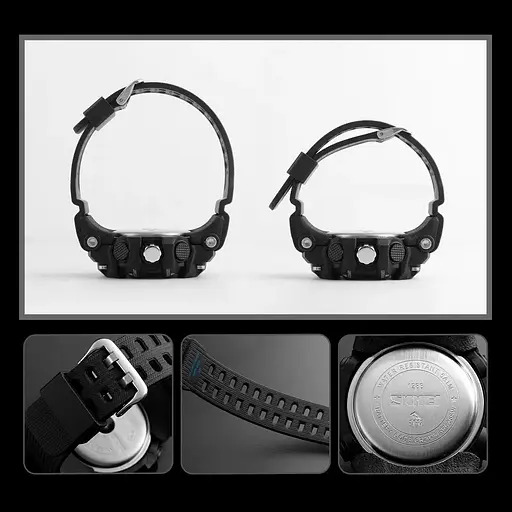 Чоловічий наручний годинник Skmei Disel 1283 (Чорний з синім) - фото 6