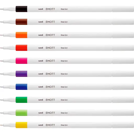 Набор лайнеров Uni Emott Fine Line Standard Color 0.4 мм 10 цветов (PEM-SY/10C.01SC) - фото 3