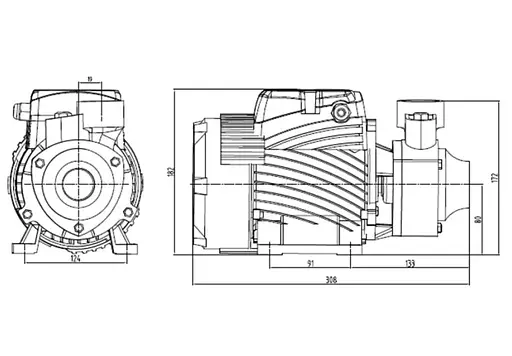 Насос поверхностный вихревой Pumpman QBB80 Нmax 70 м Qmax 3 куб.м 750 Вт с проставкой от залипания (CV029767) - фото 6