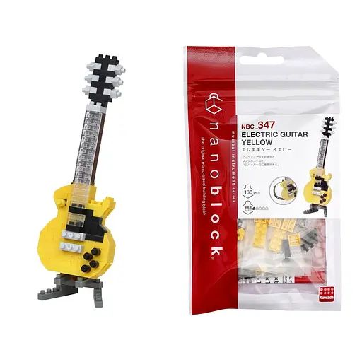 Конструктор Nanoblock Желтая электрогитара 160 элементов (124126) - фото 3