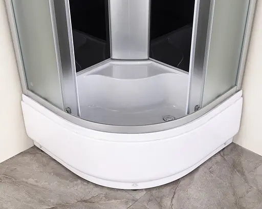 Душевой бокс с гидромассажем Mixxus Strong SBH01-90x90x215-GR Satin с высоким поддоном MI6889, Хром матовый, тонированный, хром матовый - фото 5