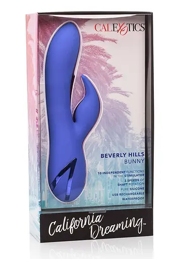 Вібратор-кролик CalExotics California Dreaming Beverly Hills Bunny 20.3 см синій - фото 3