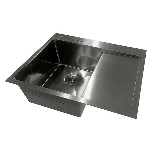 Кухонна мийка з нержавіючої сталі Mixxus MH6350L Nano-Black MI7045, Графит - фото 3