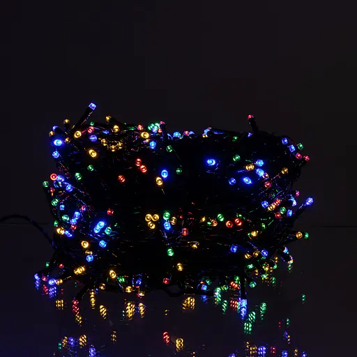 Новорічна гірлянда вулична GarlandoPro 50 м 500 LED із сонячною батареєю 8 режимів роботи чорний провід Мультиколор SB500L50MBML