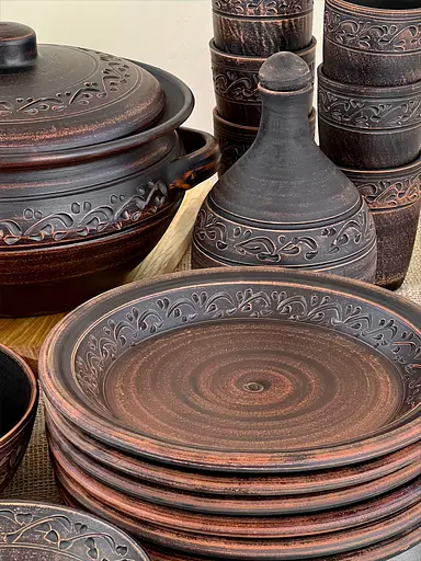 Шашлычный столовый сервиз керамической (глиняной) посуды на 6 человек Декор - фото 2